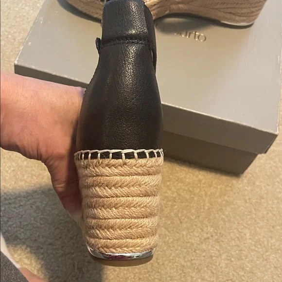 Franco Sarto Black Espadrille Wedge Sandals - Picture 5 of 13